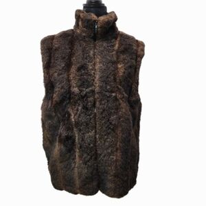 VTG 1980s Handcrafted Faux Fur Mink Brown 'Created by ShirLee' Vest